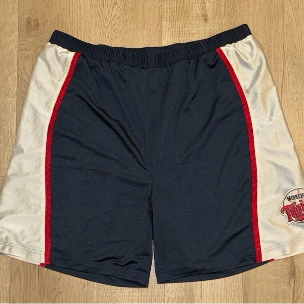 Genuine Merchandise Navy Athletic Shorts with White Panels & Red Trim